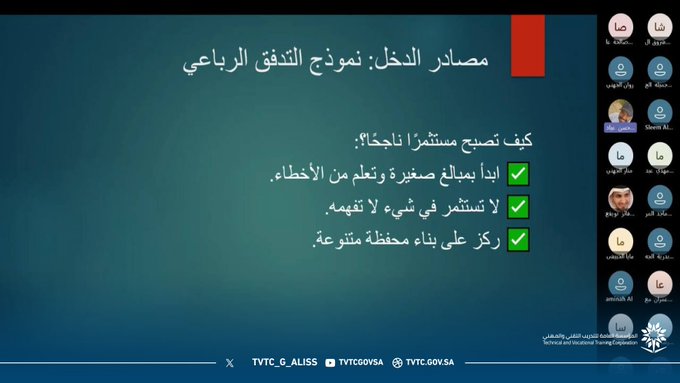 تنفيذ قسم تقنيات الاعمال بالتعاون مع الوحدة الضمانية بمحافظة العيص دورة تدريبية بعنوان (مصادر الدخل) 